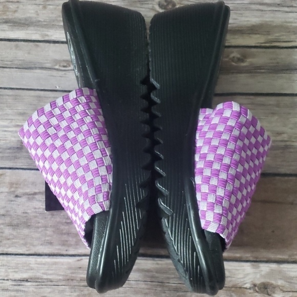 Heal USA Abby purple & gray slip on black wedge - Picture 3 of 8